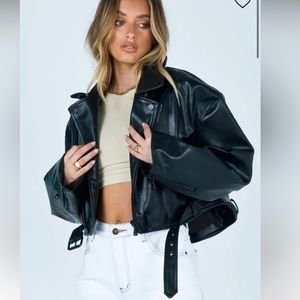 Princess Polly / lioness black leather jacket